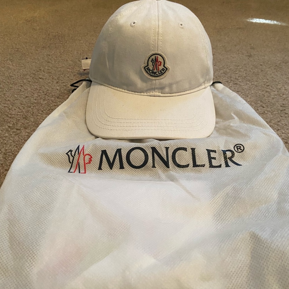 White Moncler Hat unisex one size fit all
